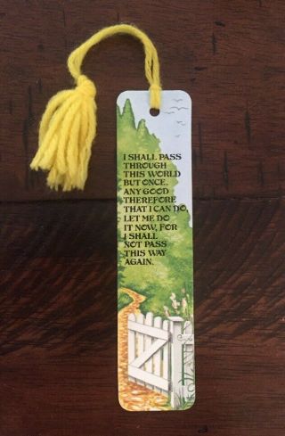 Vtg 1976 " Country Path Do Good " Bookmark Antioch Sunshine Thoughts 70s 80s Rare