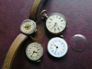 4 X Vintage Watch Movements With Dials