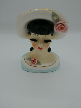 Vintage Lady Head Vase 6 1/2 