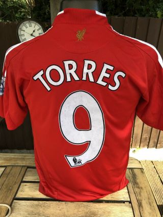 Vintage Liverpool 2010 Home Shirt Adidas Size Small Torres & Number 9 Rare Retro