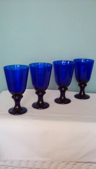 Libby Cobalt Blue Goblets 4 Libby Vintage