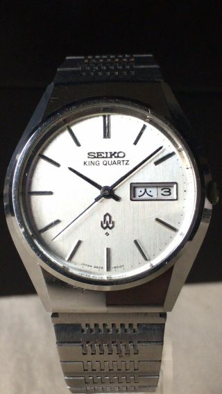 Vintage Seiko Quartz Watch/ King Quartz 4823 - 8010 Ss 1975 For Repair