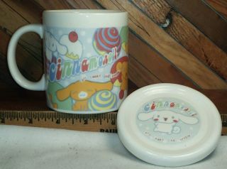 Sanrio Cinnamoroll Vintage Ceramic Coffee Mug with Lid Very Rare Hard to Find 2