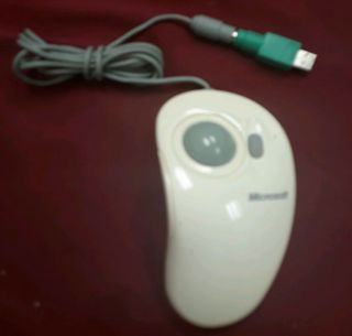 Vintage Microsoft Intellimouse Trackball Ps2 (x03 - 09209) Mouse With Usb Converter