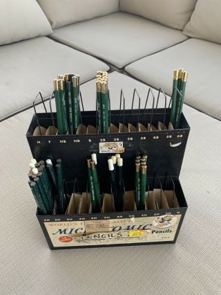 Vintage Microtomic Drawing Pencil Metal Store Display