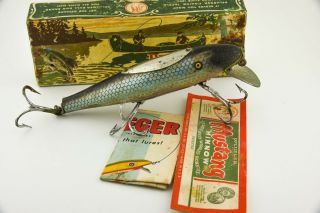 Vintage Pflueger Hd Mustang Minnow Antique Fishing Lure With Papers Dc12