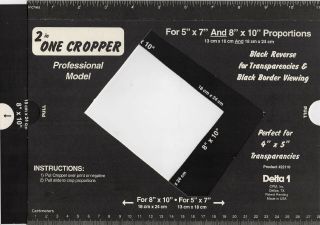 Vintage Delta 1 " 2 In One Cropper " For Darkroom Enlargers Printing Cropping Tool