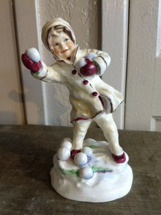 Vintage Royal Worcester F.  G.  Douchty Months Of The Year December 3458 Figurine