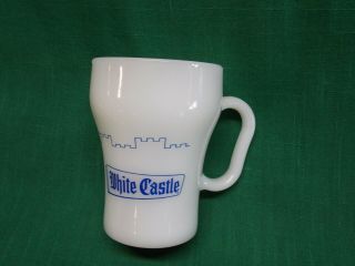 Vintage Fire King White Castle Coffee Mug Cup.  Anchor Hocking.