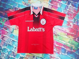 D3 Vintage Football Jersey 1996 - 97 Nottingham Forest Home Shirt Medium