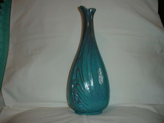 Vintage Blue Frankoma Art Pottery Vase V2