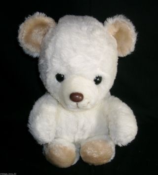 10 " Vintage Friendly Teddy Bear Russ Berrie White Tan Stuffed Animal Plush Toy