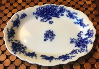 Antique W.  H.  Grindley & Co Flow Blue Dish Albany Pattern Vintage Small Platter