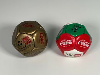 Vintage Football Italia 90 World Cup Coke Ball Mini Football Gold & Green Red