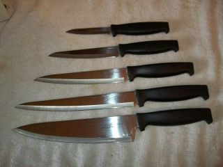Wilkinson Sword Knife Set of 5 Kitchen Knives w/Self Sharpening Holder Vintage 2