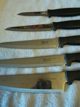 Wilkinson Sword Knife Set of 5 Kitchen Knives w/Self Sharpening Holder Vintage 3