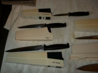 Wilkinson Sword Knife Set of 5 Kitchen Knives w/Self Sharpening Holder Vintage 5