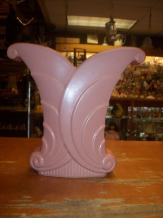 Vintage Abingdon Pottery Art Deco Pink Vase 513 Stamped Abingdon U.  S.  A.