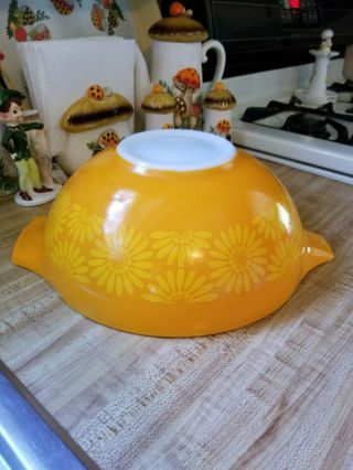 Vintage Pyrex 444 Orange Daisy Sunflower Cinderella Bowl 4qt