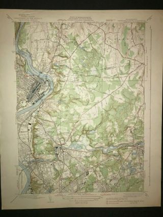Vintage 1938 Usgs Topographical Map Of Springfield North Ma - Unfolded