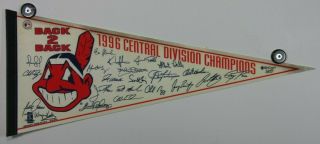 Vintage 1996 Cleveland Indians Back To Back Central Division 30x12 Pennant
