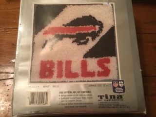 Vintage Buffalo Bills Nfl Latch Hook Kit Red White Blue Official.  68/307