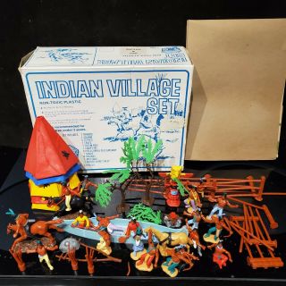 Rare Vintage Sears & Roebuck / Timpo Toys Indian Village Set
