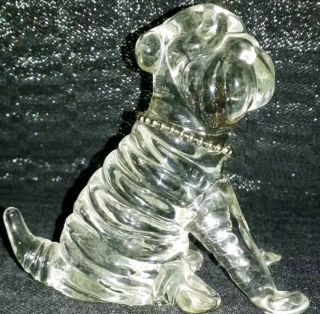 Vintage Crystal Glass Shar Pei Sharpei Dog Figurine