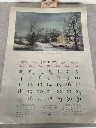 Vintage Currier And Ives Wall Calendars,  1970 - 1975