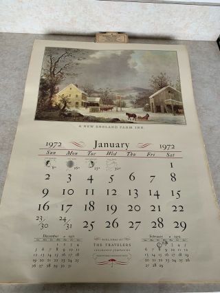 Vintage Currier And Ives Wall Calendars,  1970 - 1975 3
