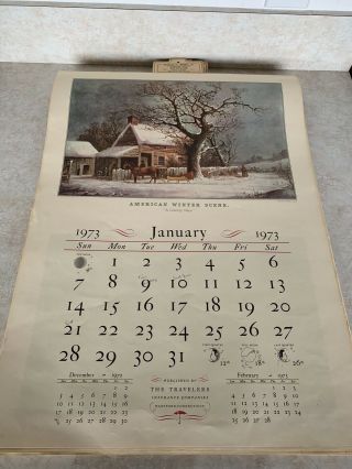 Vintage Currier And Ives Wall Calendars,  1970 - 1975 4