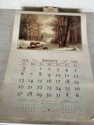 Vintage Currier And Ives Wall Calendars,  1970 - 1975 5