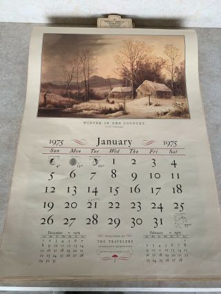 Vintage Currier And Ives Wall Calendars,  1970 - 1975 6