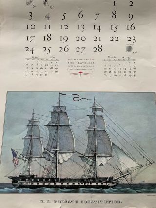 Vintage Currier And Ives Wall Calendars,  1970 - 1975 8