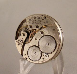 105 Years Old Running Movement Dial Waltham 15 Jewels Open Face 12s Pocket Watch