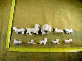 10 X Excavated Vintage Victorian Bisque Animal Age 1890 Altered A 13184