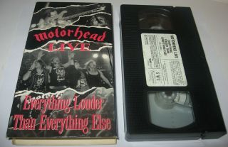 Vintage 1991 Motorhead Live Everthing Louder Than.  Vhs Tape Lemmy