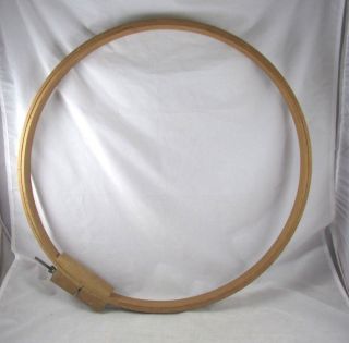 Large 22 Inch Wooden Embroidery Hoop Sew Quilt Frame Primitive Rustic Vintage