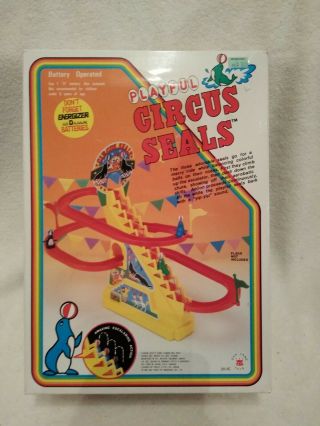 Playful Circus Seals Vintage Antique 1983 Dah Yang Toys Nib Rare