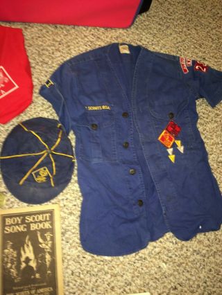 Vintage 1920 ' s - 1960 ' s Boy Scouts BSA,  Neckerchief Slides,  Belt,  Books,  Uniforms,  Etc. 5