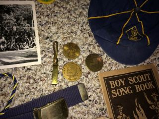 Vintage 1920 ' s - 1960 ' s Boy Scouts BSA,  Neckerchief Slides,  Belt,  Books,  Uniforms,  Etc. 8