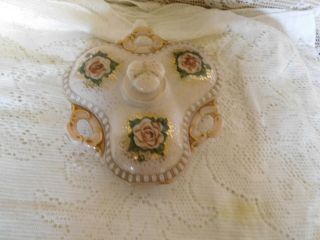 Lovely Vintage Pink Milk Glass Candy /tidbit Dish / Covered Vanity Dish Freesh