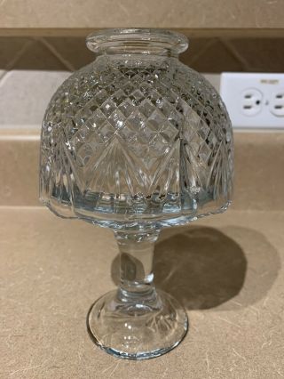Vintage Clear Glass Fairy Lamp Unknown Pattern Crystal 2 Piece