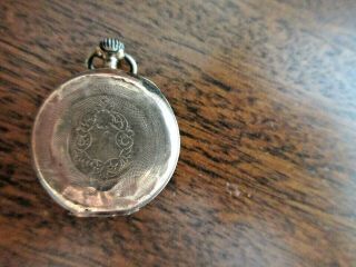 Lady ' s Antique French Gold Pocket Watch Roman Numerals Flower/Scroll Medallion 4