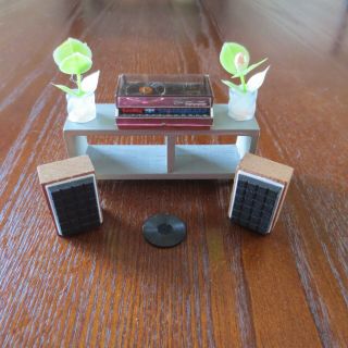 Vintage Lundby Sweden Dollhouse House Stereo Set With Speakers