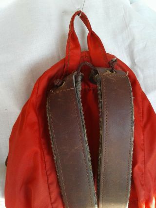 Vintage Alpine Designs Hiking Red Backpack Leather Straps