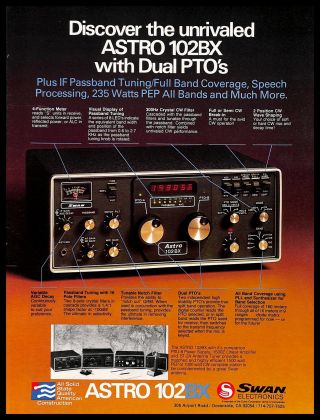 1979 Swan Electronics Astro 102bx Radio Transceiver Vintage Print Advertisement