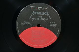Vintage Metallica Ride the Lightning Elektra Masterdisk Heavy Metal LP 8