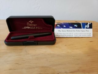 2 Vintage Fisher Space Pen Chrome & Black - With Box and Paperwork 3