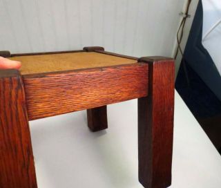 Antique Vintage Arts & Crafts Mission Oak Footstool Small Stool Finish 4